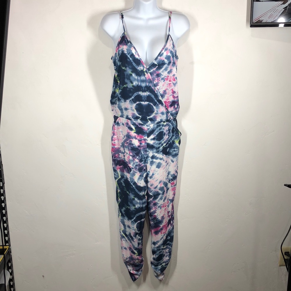 Aqua tie dye jumpsuit size medium